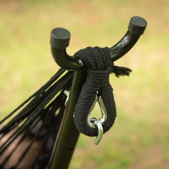 10" Fringe Outdoor Fabric Hammock Black - Threshold&trade; image {3}