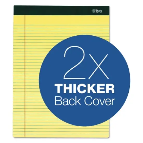 TOPS Double Docket Ruled Pads 8 1/2 x 11 3/4 Canary 100 Sheets 6 Pads/Pack 63376 image {5}