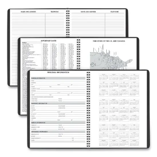 Weekly Appointment Book, 11 x 8.25, Black Cover, 14-Month: July 2025 to Aug 2026 image {3}