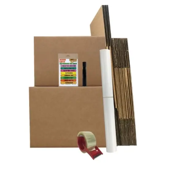 UBMOVE Moving Boxes 1 Room Bigger Moving Kit 14 Boxes plus Supplies & Tape image {7}