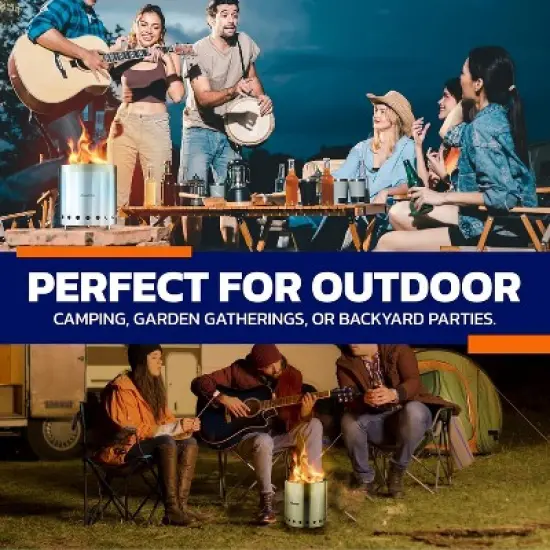 New Stainless Steel Firewood Stove 22 cm Diameter Wood-burning Smokeless Fire Pit Stove ?Black) image {5}