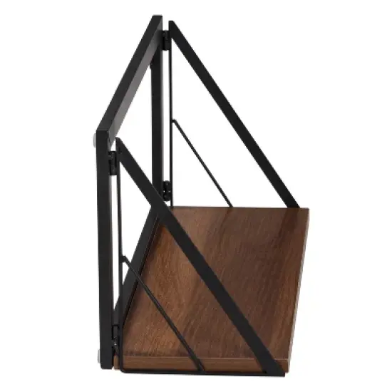 Honey-Can-Do Small Laundry Wall Shelf with Wood Walnut image {5}