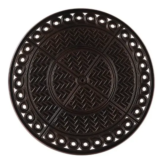 Oakland Living 5pc Aluminum Outdoor Patio Fire Pit Set with 34"  Round Propane Fire Table & Swivel Rocking Chairs Copper image {4}