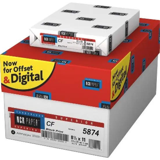 NCR Xeroform Carbonless Paper 20 lb. 8.5 x 11 inch 500 / Ream Goldenrod 5874N image {1}