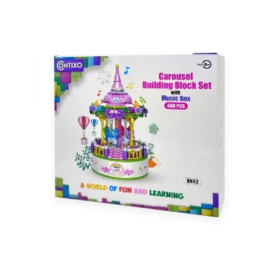 Contixo BK02 Carousel Building Block Set with Music Box - 488 PCS image {6}