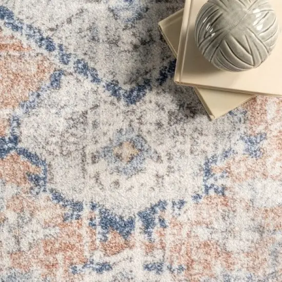 nuLOOM Jacquie Machine Washable Vintage Floral Area Rug image {5}