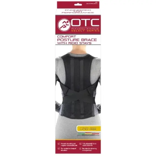 OTC Medical Posture Brace with Rigid Stays, Spinal Curve, Back Lumbar and Neck Support image {2}