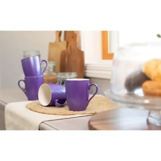 Elanze Designs Romantic Valentines Coffee Cup Mug 10 Ounce Ceramic With Shimmery Metallic Finish Be Mine Floral Fox Passion Purple image {4}