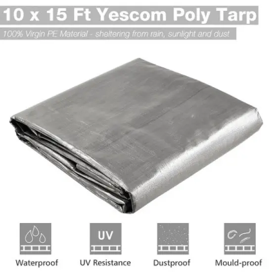 Yescom 10x15ft Heavy Duty Reinforced Poly Tarp image {2}