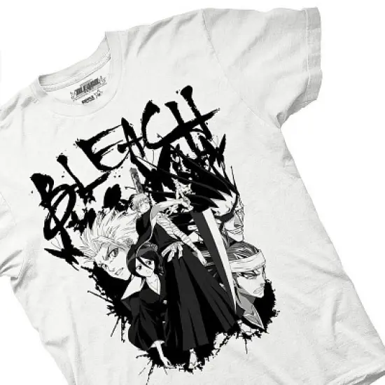 Mens Bleach Manga Anime T-Shirt - Bleach Ichigo Kurosaki Mens Fashion Shirt - Bleach Tee (White, X-Large) image {1}