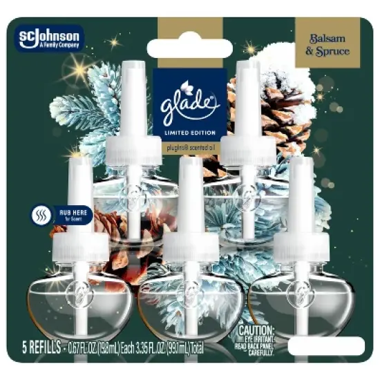 Glade PlugIns Scented Oil Air Freshener Refills - Balsam & Spruce - 3.35oz/5ct image {3}