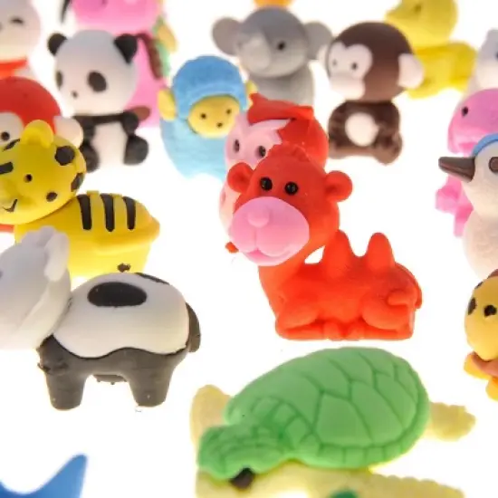 JuzToys 60Pcs Animal Erasers - Desk Pets, 3D Take Apart Pencil Erasers Classroom Rewards,Game Prizes,Treasure Box Party Favors for Kids image {4}