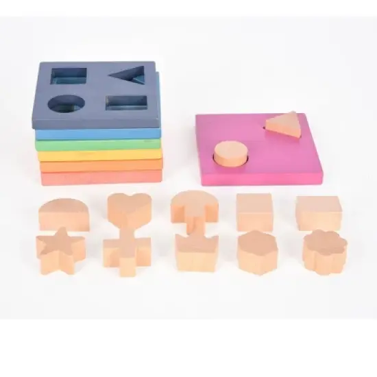 TickiT&reg; Rainbow Wooden Shape Stacker image {4}