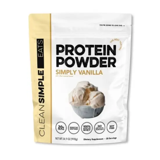 Clean Simple Eats Protein Powder - Simply Vanilla - 34.9oz/30 Servings image {1}