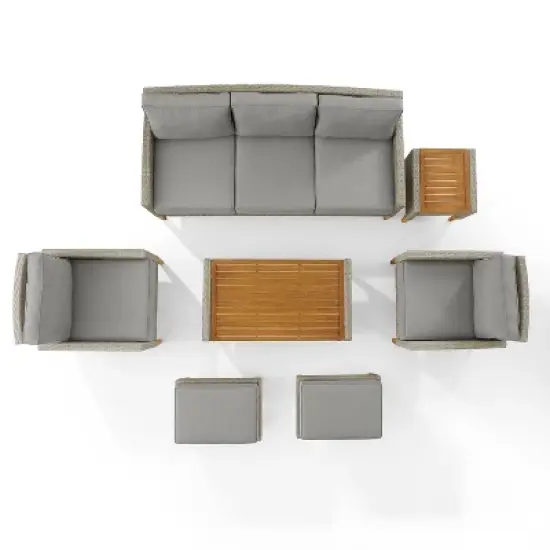 Capella 7pc Outdoor Wicker Sofa Set - Gray - Crosley image {8}