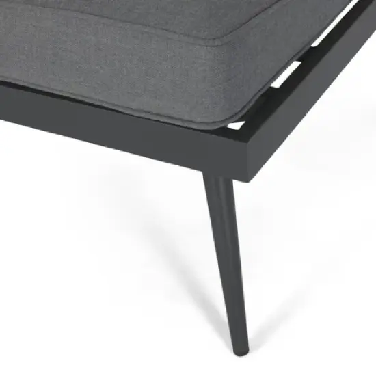 94.5" Outdoor Patio Aluminum L-Shaped Sectional Sofa Set with Coffee Table and Side Table image {8}