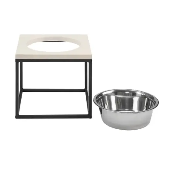 Sam's Pets Dan Single Wood and Stainless Steel Pet Bowl image {3}