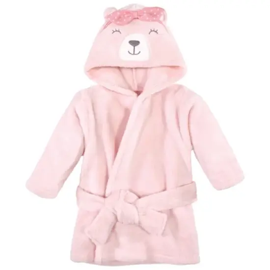 Hudson Baby Infant Girl Plush Bathrobe and Toy Set, Bear Girl, One Size image {2}