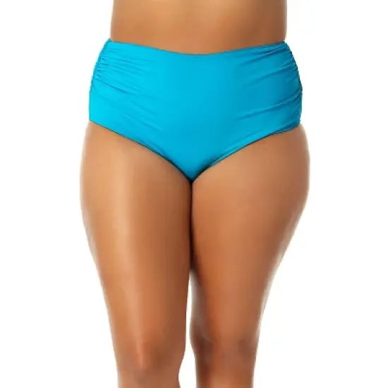 Anne Cole Plus - High Waisted Shirred Bottom image {6}
