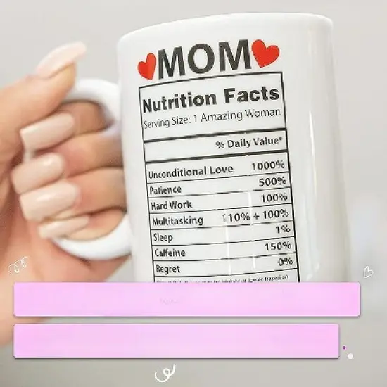 Light Autumn 15 Oz Ceramic Mom Mug - Black image {2}