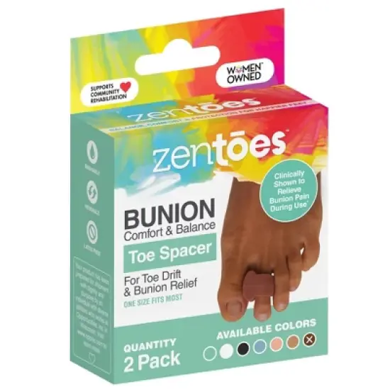 ZenToes Single Loop Toe Spacer for Bunion Pain Relief - 2pk image {14}