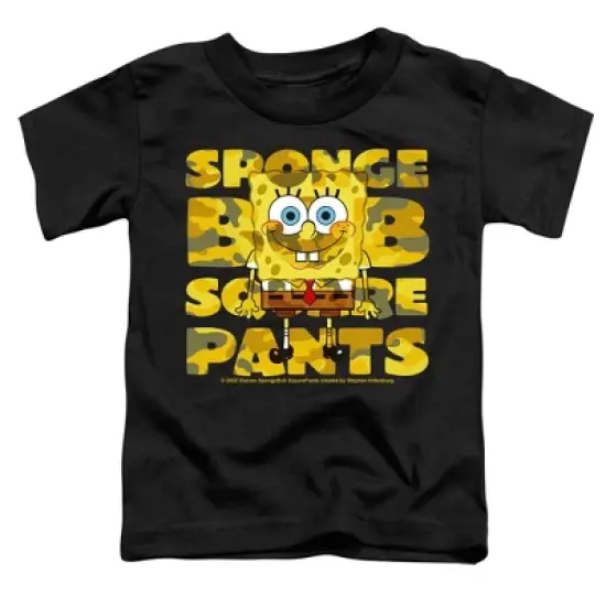 Toddler Boys' Spongebob Squarepants Camo Pants T-Shirt Black image {1}