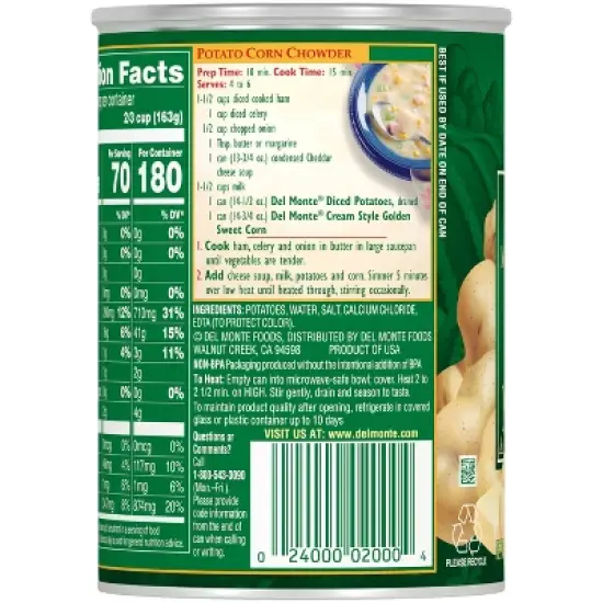 Del Monte Fresh Cut Diced New Potatoes - 14.5oz image {3}