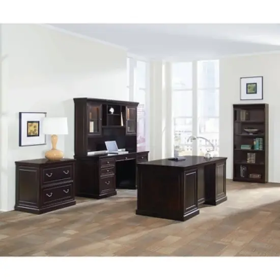 72" Executive Open Wood Bookcase Brown - Martin Furniture image {2}