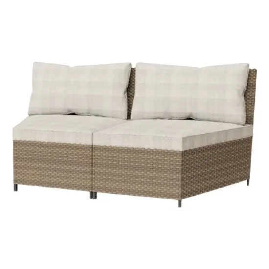 YARDSIGHT Outdoor Wicker Loveseat with All-Weather Cushions  Perfect for Patio & Garden image {8}