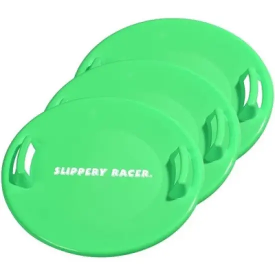 Slippery Racer Heavy-Duty Cold Weather Downhill Pro Adults and Kids Plastic Outdoor Winter Saucer Disc Snow Sleds with Handles. (3 Pack) image {8}