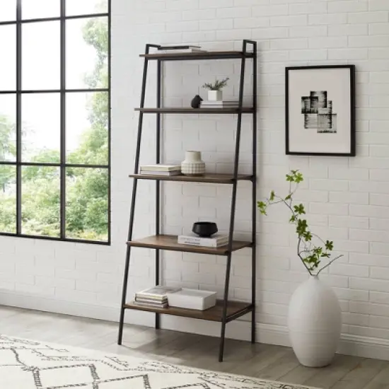 72" Open Storage Ladder Bookshelf - Saracina Home image {1}