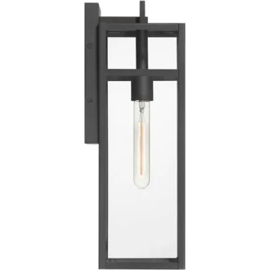 John Timberland San Lucas 18 3/4" High Modern Outdoor Wall Light Fixture Mount Porch House Set of 2 Weatherproof Sand Black Metal Clear Glass Shade image {7}