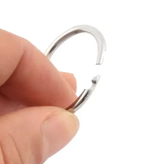 Unique Bargains Office Loose Leaf Hinge Snap Keyring 20mm Inner Dia Metal Binder Clips 0.8x0.8x0.1inches Silver Tone 50 Pcs image {4}