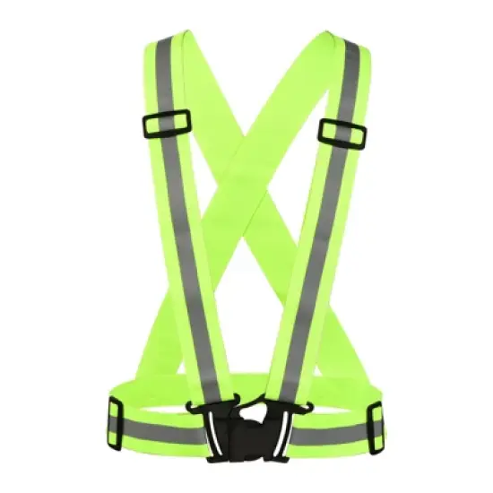 Unique Bargains Reflective Vest Adjustable 360 Degree High Visibility Safety Vest for Cycling Running Walking image {5}