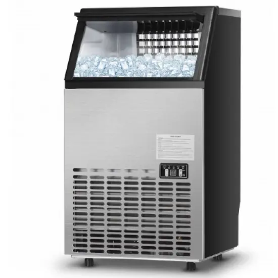 Costway Built-In Stainless Steel Commercial 110Lbs/24H Ice Maker Portable Ice Machine image {9}