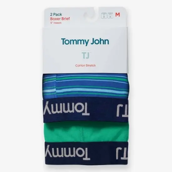TJ | Tommy John&trade; Men's 6" Striped Boxer Briefs 2pk image {1}