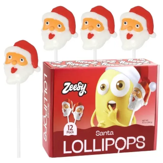 Zeesy Santa Lollipops &ndash; 12 Pack of Individually Wrapped Holiday Lollipops &ndash; Christmas Party Favors & Stocking Stuffers image {6}