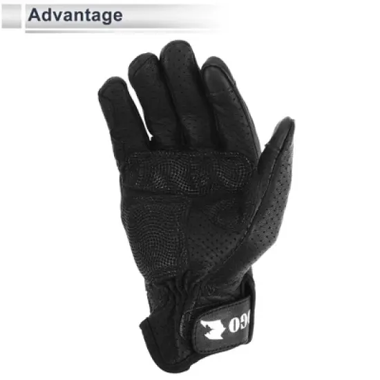 Unique Bargains Motorbike Gloves Spring Summer Breathable Smartphone Touch Black 1 Pair image {5}