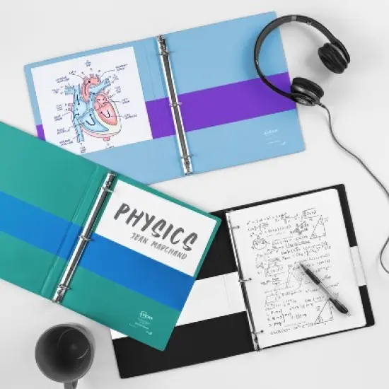 Avery Two-Tone Durable View 3 Ring Binder, 1.5 Inch Slant Rings, White/Black Binder (17287) image {6}