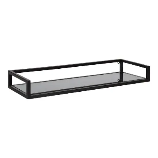 24" x 8" x 3" Blex Metal and Glass Wall Shelf - Kate & Laurel All Things Decor image {6}