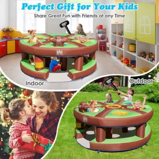 Costway Inflatable Whack-a-Mole Themed Castle for Kids Interactive Game w/ 480W Blower image {2}