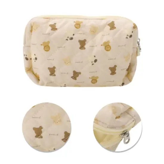 Unique Bargains Brown Zoo Makeup Bag Beige 1 Pc image {3}
