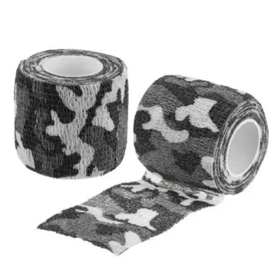 Unique Bargains Self-Adhesive Non-Woven Waterproof Durable Camo Tape Desert 2 Rolls image {5}