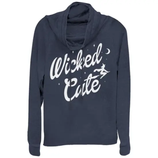 Junior's CHIN UP Halloween Wicked Cute Witch Cowl Neck Sweatshirt image {3}