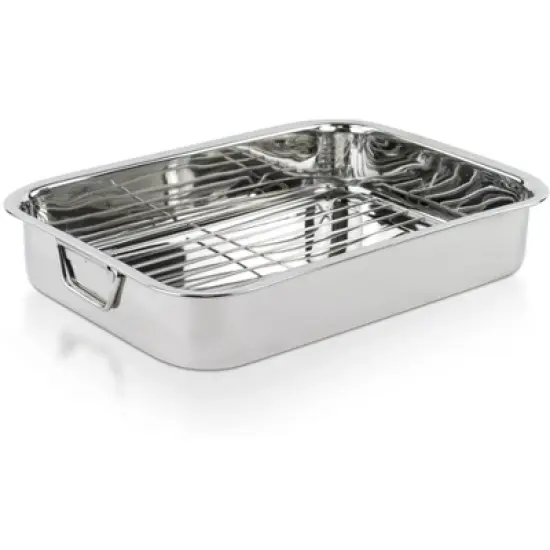 Lexi Home Stainless Steel Roasting Pan with Rack image {5}