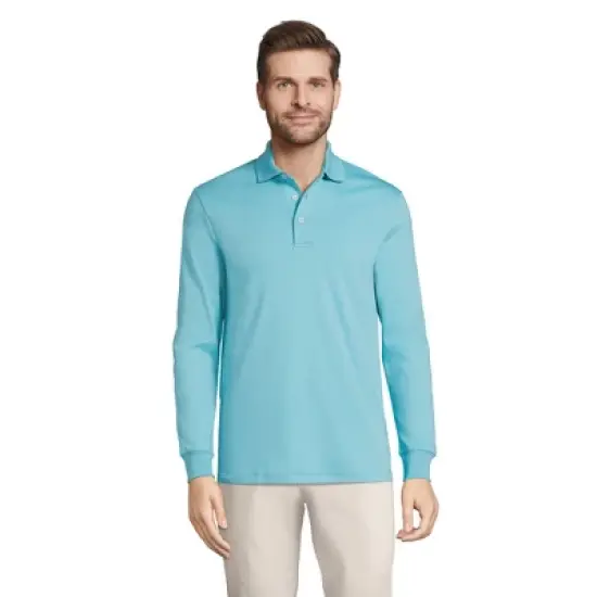 Lands' End Men's Long Sleeve Super Soft Supima Polo Shirt image {17}