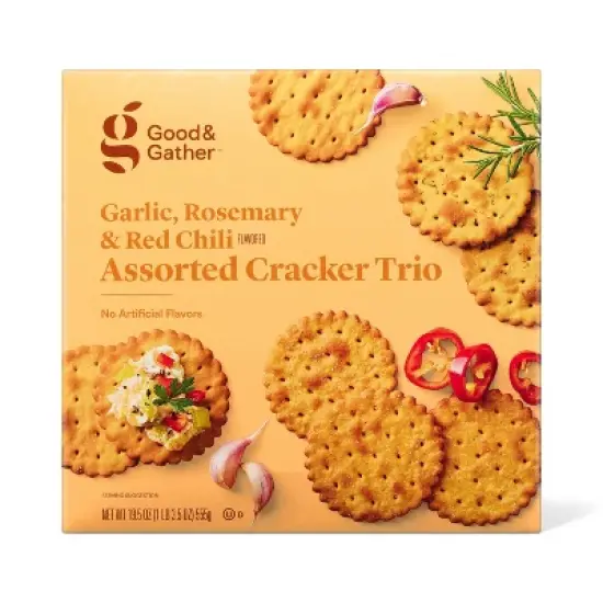Assorted Cracker Trio - Garlic, Rosemary, Red Chili Flavored - 19.5oz - Good & Gather&trade; image {4}