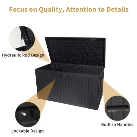 Large Deck Box with Lockable Lid Waterproof Outdoor Storage for Patio Cushions Pool Supplies Garden Tools and Accessories-Maison Boucle image {6}