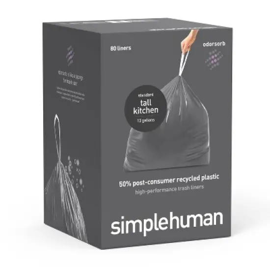 simplehuman Odorsorb Tall Kitchen Liner Rollpack Trash Bags image {4}