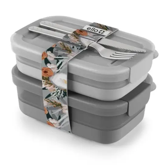 Ello 2pk Plastic Lunch Stack Food Storage Container image {5}